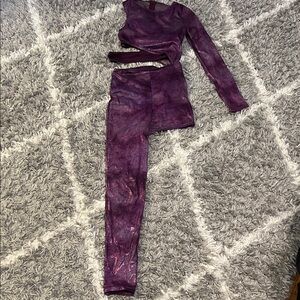 Weissman Shimmering Purple 1 leg body suit